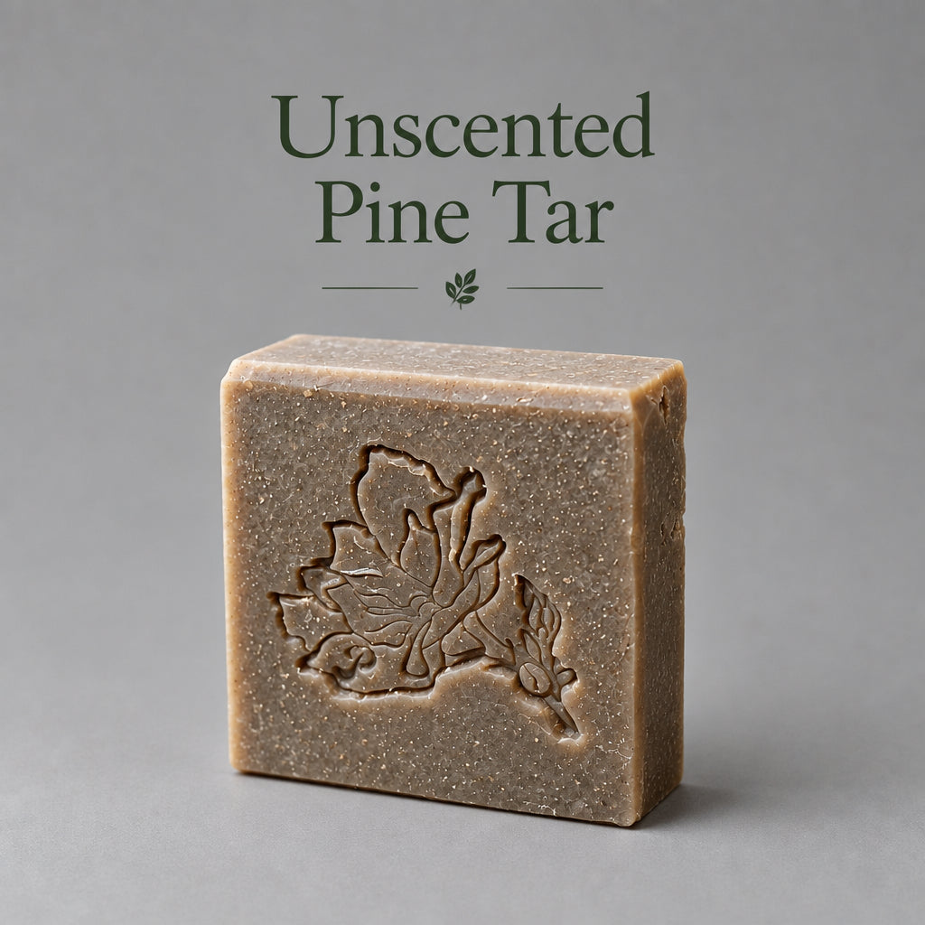 Three Little Birds - Tallow Soap - * Unscented * with 10% Pine Tar - 5.5 oz