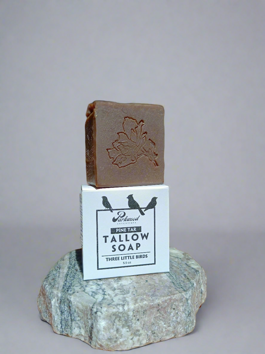 Three Little Birds - Tallow Soap with 9% Pine Tar - 5.5 oz