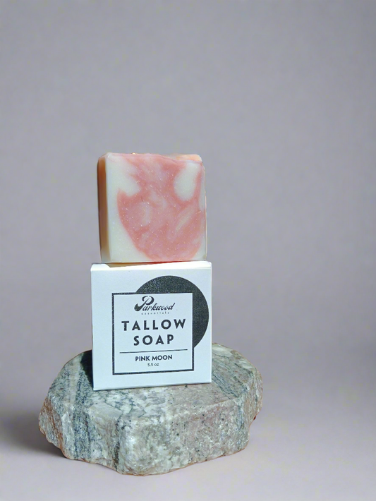 Pink Moon - Tallow Soap with Rose Clay - 5.5 oz