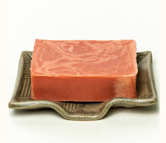 Morel Mushroom Soap Dish - Handmade Stoneware Clay - Grey