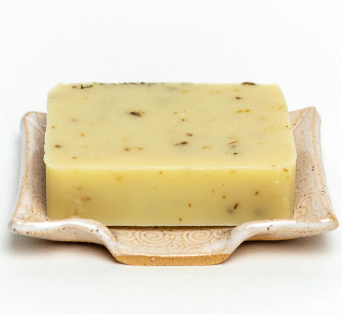 Monstera Leaf Soap Dish - Handmade Stoneware Clay - White