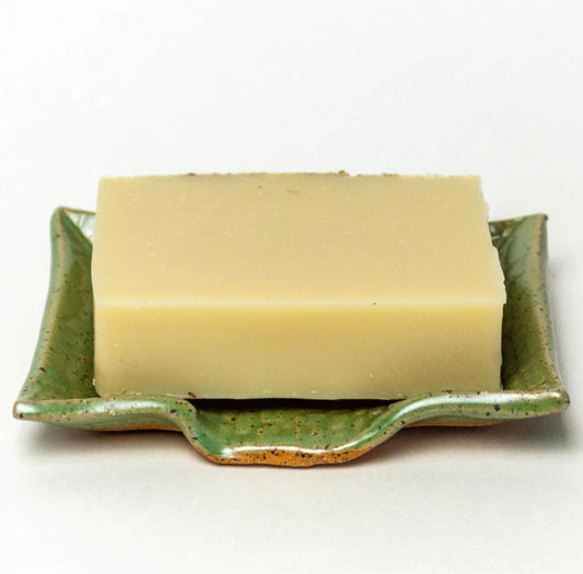 White Squirrel Soap Dish - Handmade Stoneware Clay - Green