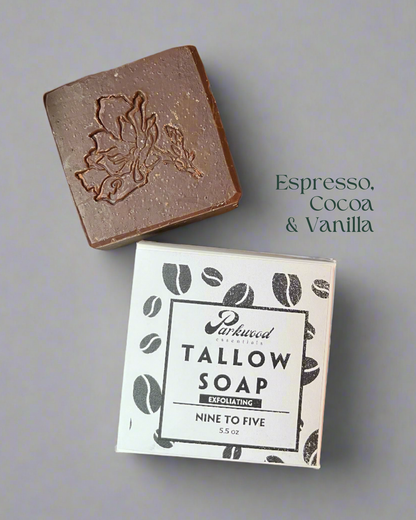 Nine to Five - Tallow Soap & Real Coffee and Cocoa -  5.5 oz