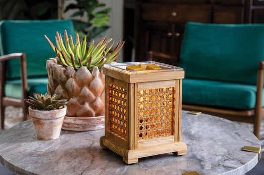Wood & Cane Vintage Style Bulb Illumination Fragrance Warmer