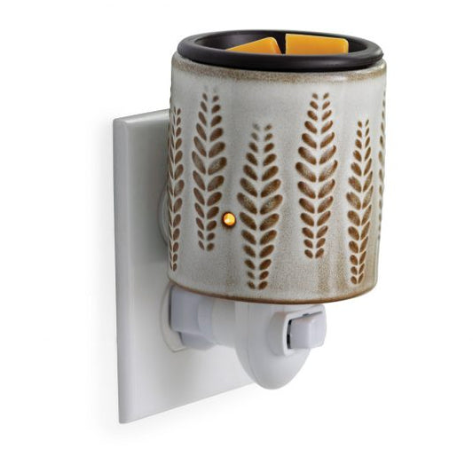 Wheat & Ivory Pluggable Fragrance Warmer - Flip Dish top