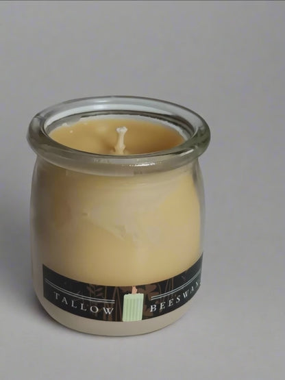 Tallow and Beeswax Candle "A Taste of Honey" 5.5oz Recycled Yogurt Jar Vessel
