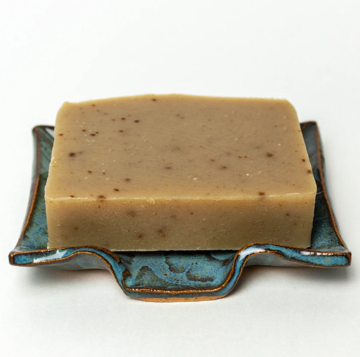 Ginko Leaf Soap Dish - Handmade Stoneware  - Blue