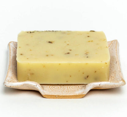 Monstera Leaf Soap Dish - Handmade Stoneware Clay - White