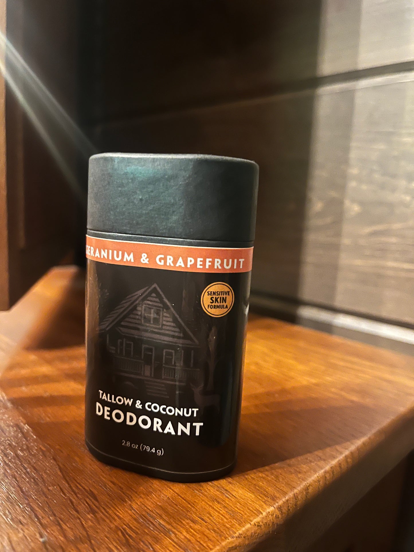 Tallow and Coconut Deodorant Stick 2.8oz - Senstitive Skin Formula - Geranium and Grapefruit