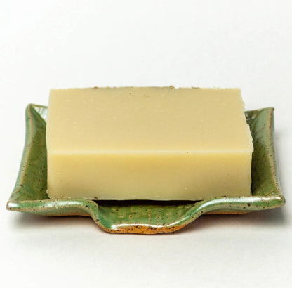 White Squirrel Soap Dish -  Handmade Stoneware Clay - Green