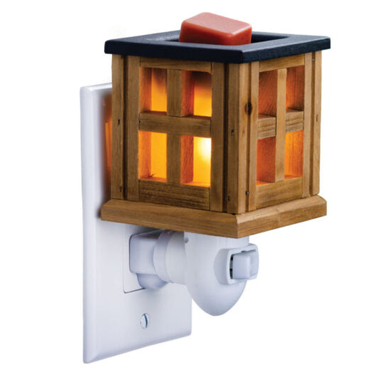Wood Lantern Pluggable Fragrance Warmer - removable top
