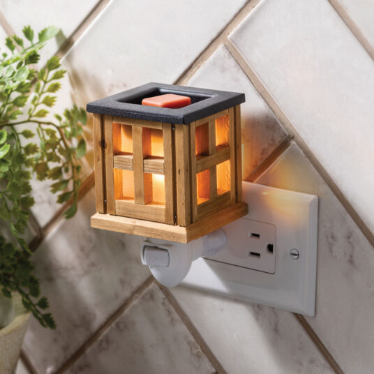 Wood Lantern Pluggable Fragrance Warmer - removable top