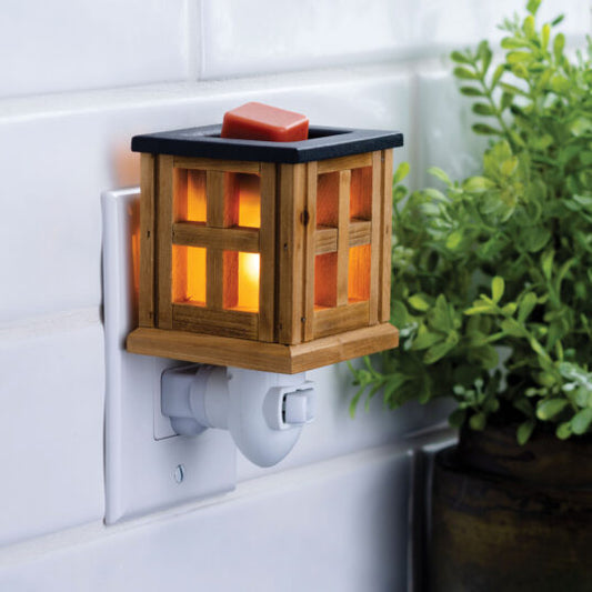Wood Lantern Pluggable Fragrance Warmer - removable top